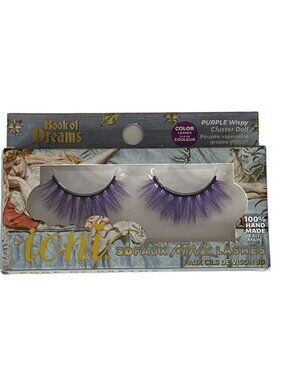 Ioni Purple Wispy Cluster Lashes 3D Faux Mink Doll Look Handmade
